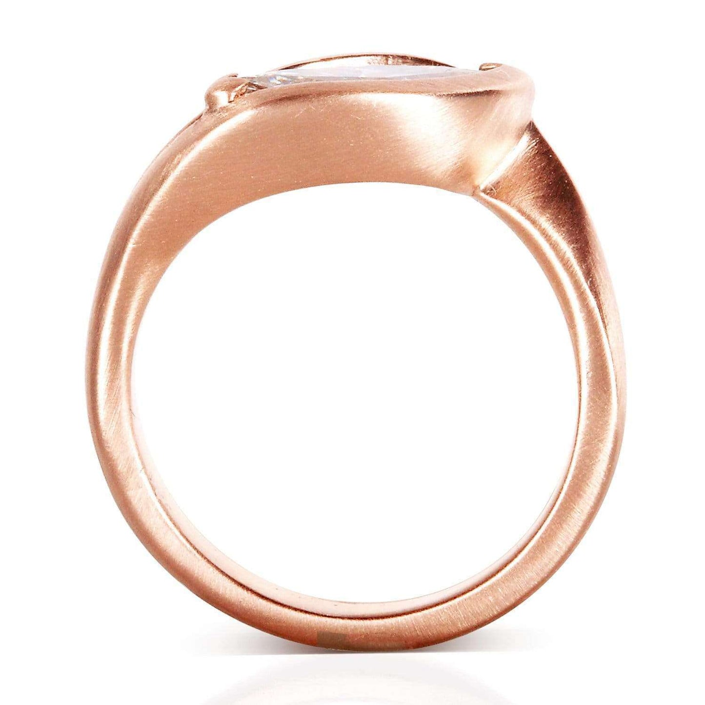 0.96 Carat Natural Diamond Solitaire Marquise Satin Cradle Ring
