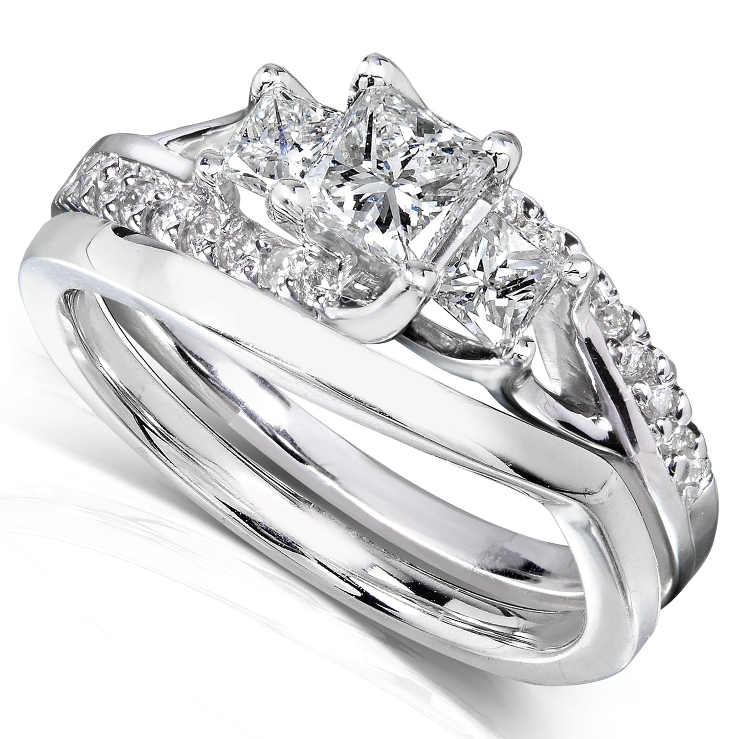 1.1 Carat Natural Diamond Princess Solana Bridal Set