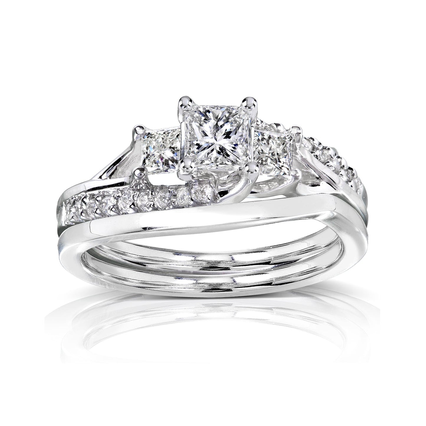 1.1 Carat Natural Diamond Princess Solana Bridal Set