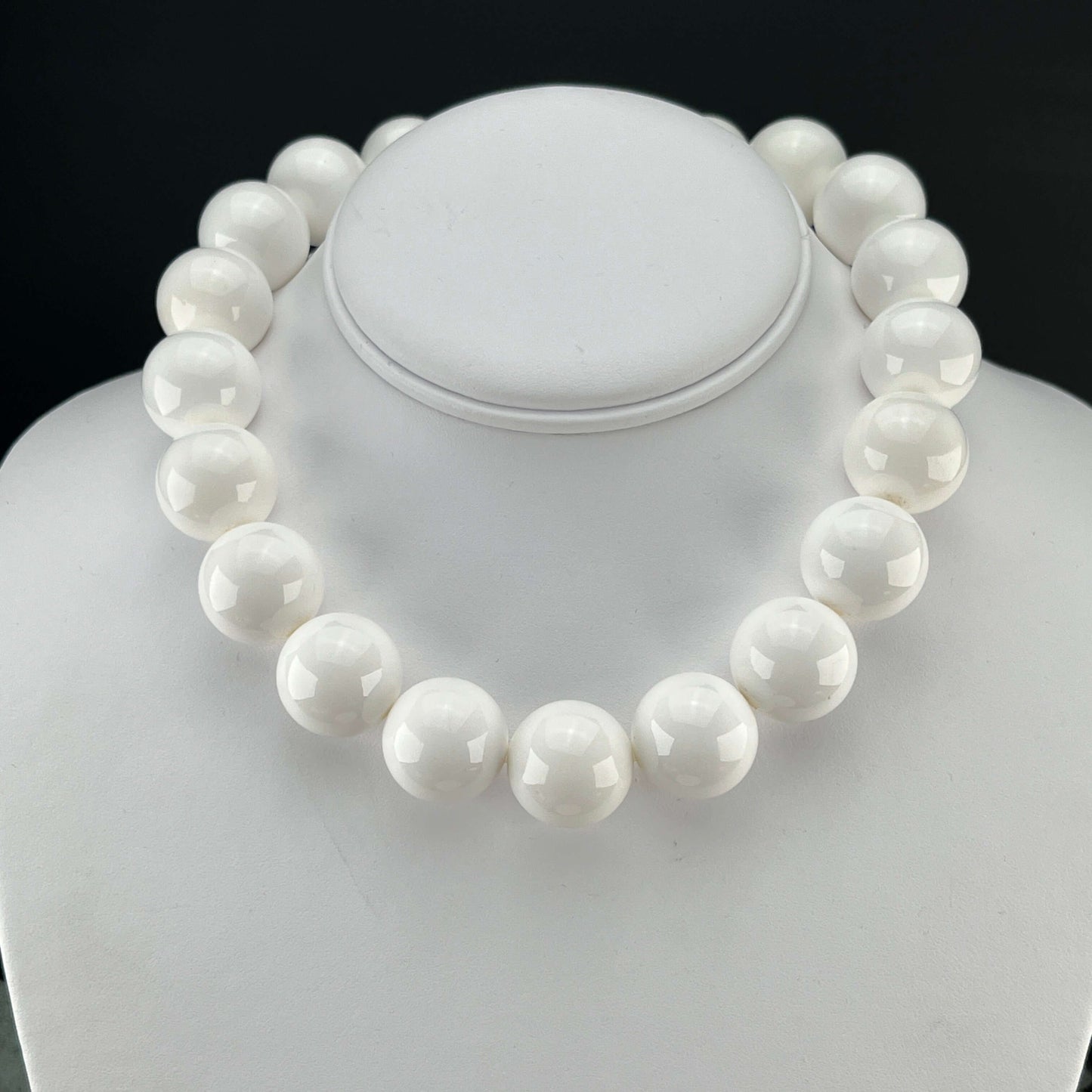 70% OFF!! Large white glass bead hank - onyx sale