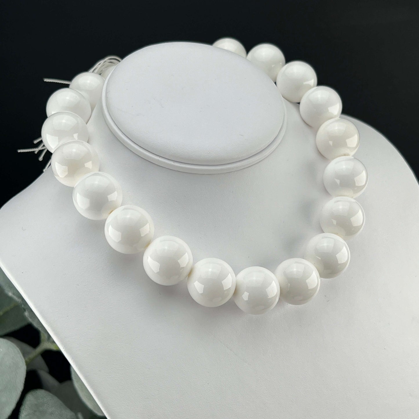 70% OFF!! Large white glass bead hank - onyx sale