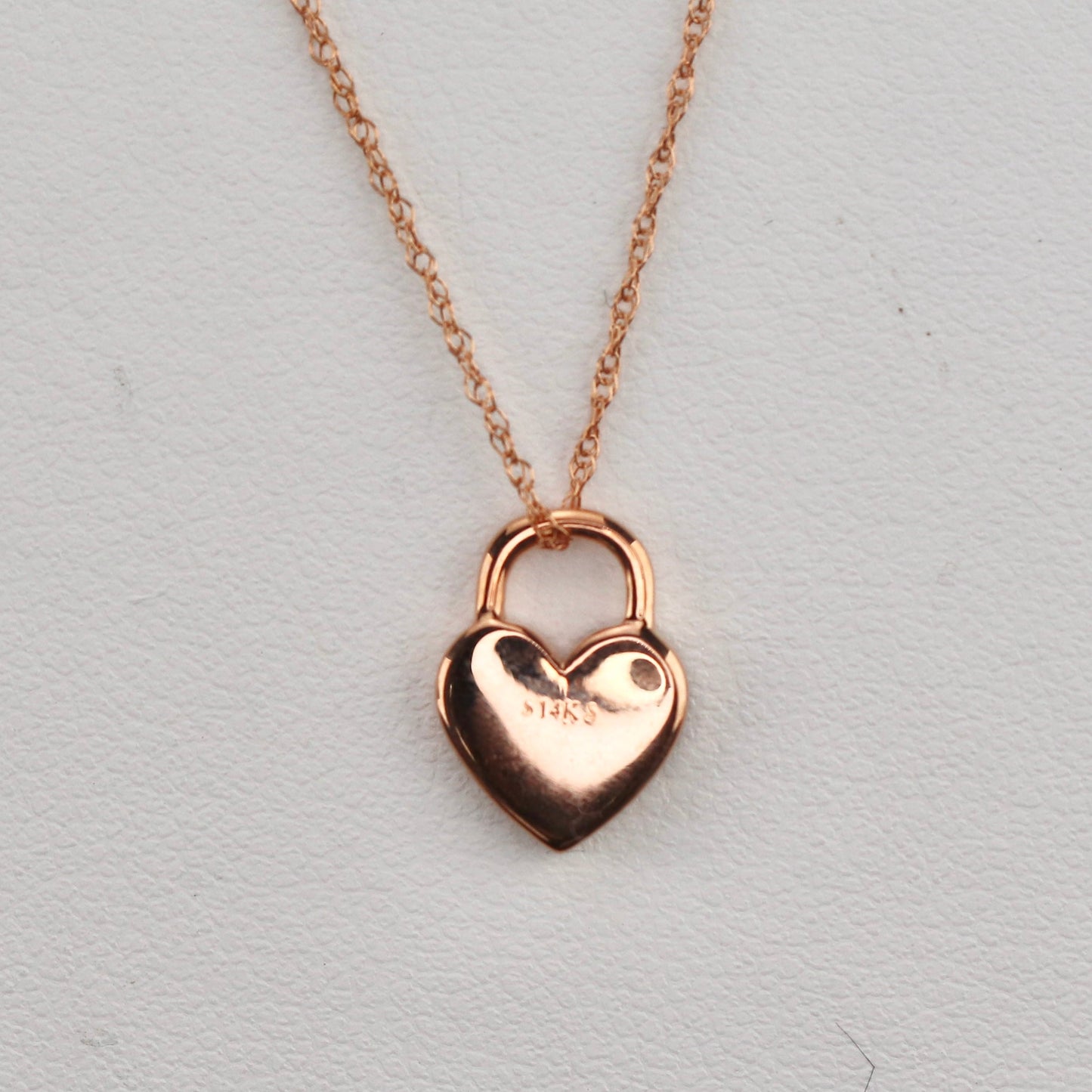 14k rose gold black enamel mini heart necklace