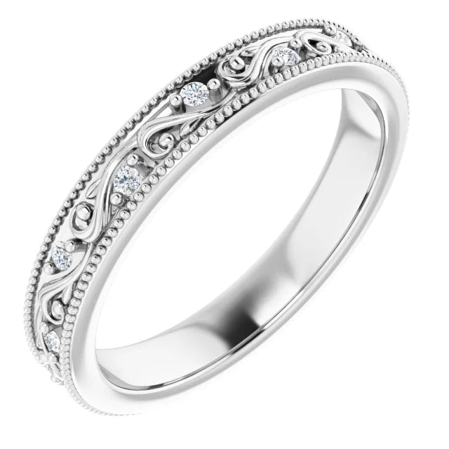 SPECIAL ORDER: Diamond band and solitaire setting for diamond in 14k white gold
