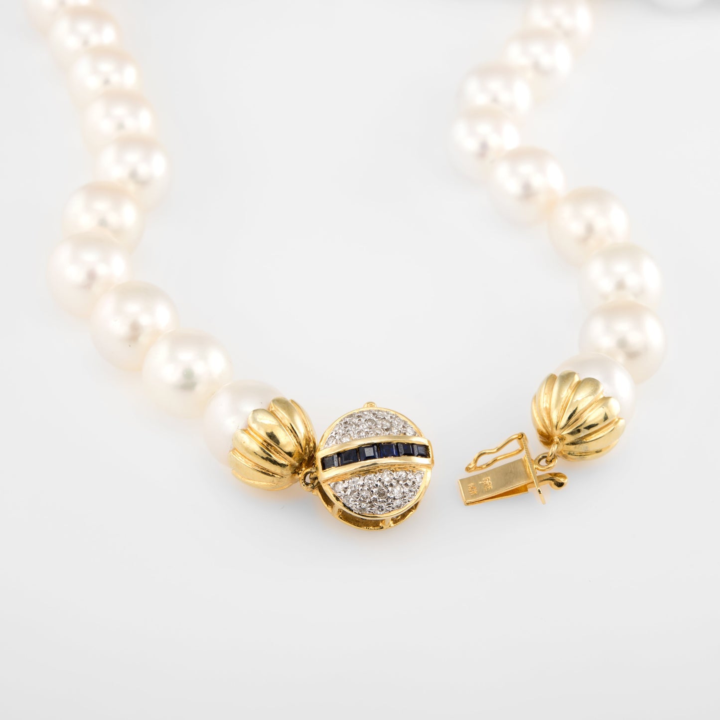 36.5 Inch Cultured Pearl Necklace Vintage 14k Gold