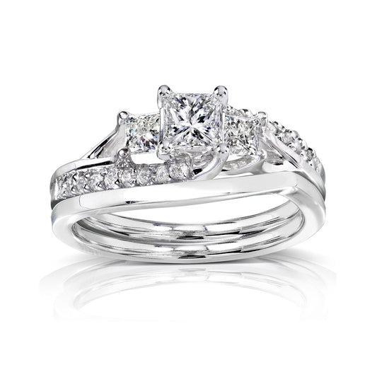 1.1 Carat Natural Diamond Princess Solana Bridal Set