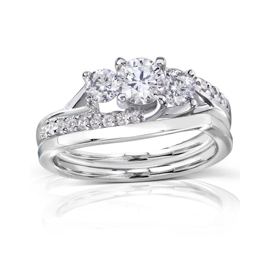 1.1 Carat Natural Diamond Round Solana Bridal Set
