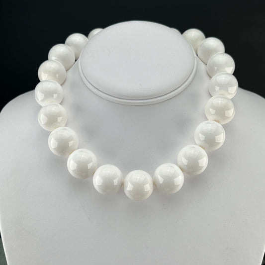 70% OFF!!  Large white glass bead hank - onyx sale