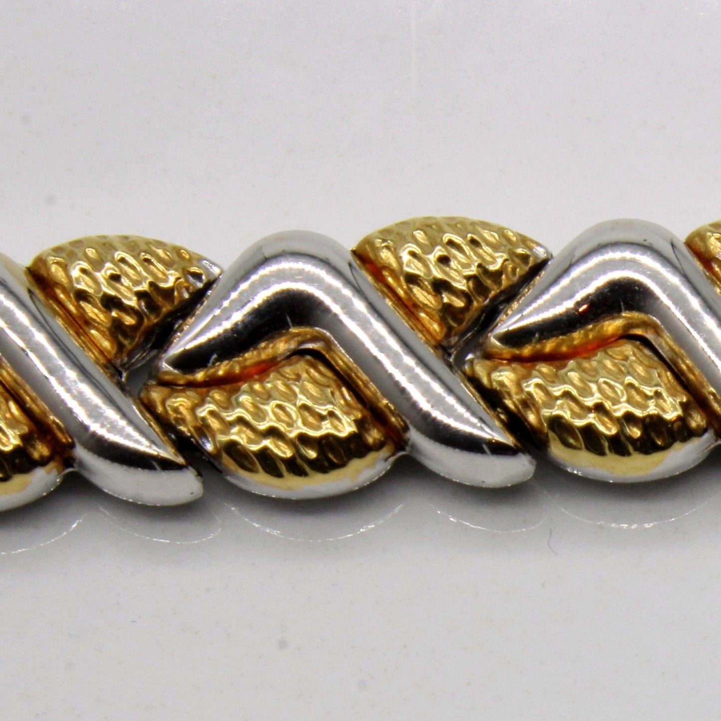 Chimento 18k Yellow White Gold Silk Woven Wave Textured Necklace with Accent Diamond | 17 | 0.015ctw